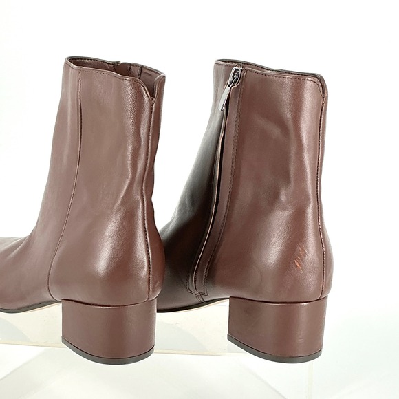 Nine West Size 9.5 Brown Leather Pointed Block Heel Ankle Boots NEW Maribu $149 - Picture 10 of 16